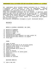 ESPERIMENTI DALLA CATTEDRA CON UNA COLLEZIONE A