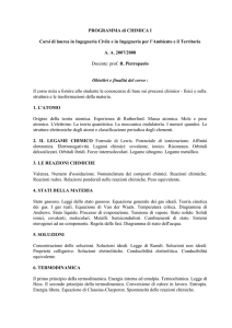 PROGRAMMA di CHIMICA