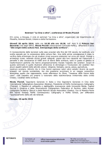 “La Cina e oltre”, conferenza di Nicola Piccioli