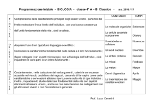 Piano di lavoro - Biologia - classe 2°s