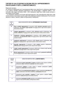 criteri di valutazione in decimi per gli apprendimenti disciplinari e