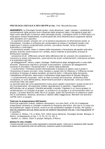 Psicologia sociale e dei gruppi