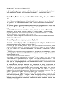 Thomas Mann, Pensieri di guerra, novembre 1914, in Scritti storici e