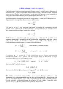 calori specifici dei gas perfetti - Laboratorio di fisica
