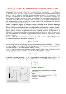 calorimetro elettrico - Laboratorio di fisica