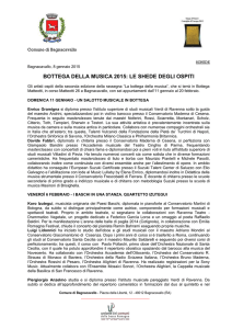 bottega della musica 2015: le shede degli ospiti