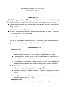 Programmazione didattica della Lingua russa