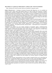 498) giornata nazionale migrazioni: l`omelia del vescovo di rimini