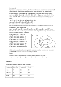 Esercizio n.1. Il problema ci propone tre insiemi A, B ed R che si