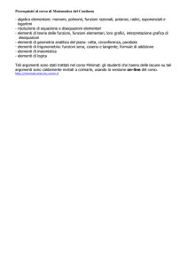 Prerequisiti - Dipartimento di Matematica