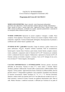 FACOLTA` DI INGEGNERIA Corso di laurea in Ingegneria