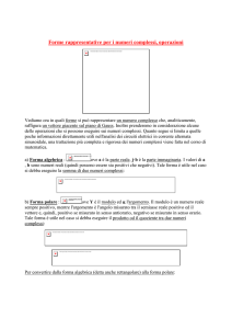 Forme rappresentative per i numeri complessi