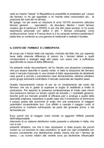Il costo dei farmaci e l`omeopatia