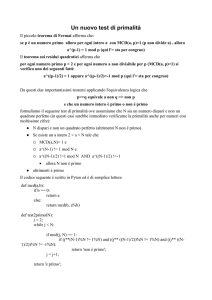 Un nuovo test di primalità