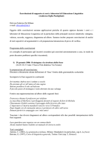 Esercitazioni di supporto ai corsi e laboratori di Educazione linguistica