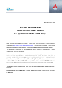 Mitsubishi Motors ad H2Roma difende l`obiettivo mobilità sostenibile