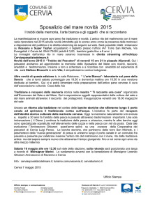 COMUNICATO STAMPA - Sposalizio del Mare – Cervia