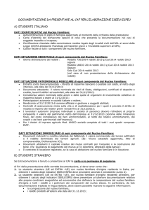 Dati richiesti per ottenere l`Attestazione Isee