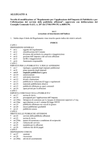 ALLEGATO A elenco modifiche al regolamento pubblicità