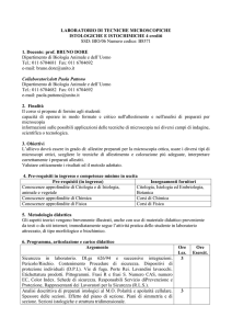 Insegnamenti fornitori - Corso di Laurea in Scienze Biologiche
