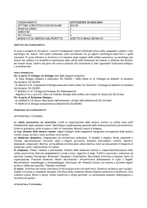 istituzioni di biologia - Corso di Laurea in Biotecnologie