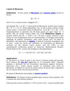 I primi di Mersenne