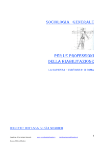 Sociologia generale – La Sapienza Roma studenti 2° anno