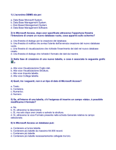 1) L`acronimo DBMS sta per