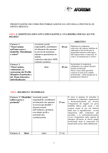 PRESENTAZIONE DEI CORSI PER PUBBLICAZIONE SUL SITO