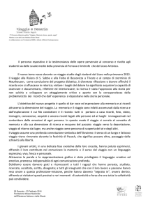 Viaggio e memoria: tracce, parole, segni