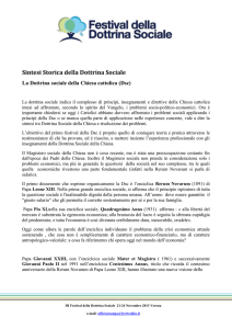 Sintesi Storica della Dottrina Sociale La Dottrina sociale della