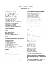 Canti celebrazione eucaristica