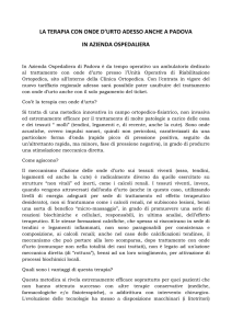 LA TERAPIA CON ONDE D`URTO ADESSO ANCHE A PADOVA IN