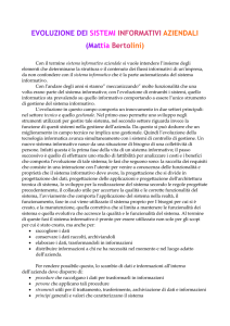 EVOLUZIONE DEI SISTEMI INFORMATIVI AZIENDALI (Mattia Berto