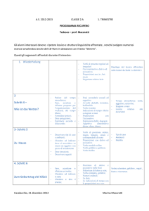 A.S. 2012-2013 CLASSE 2 A 1. TRIMESTRE PROGRAMMA