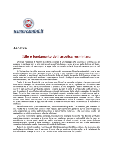 Stile e fondamento dell`ascetica rosminiana