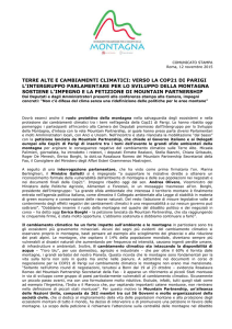 COMUNICATO STAMPA Roma, 12 novembre 2015 TERRE ALTE E