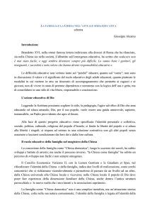 schema relazione La famiglia e la Chiesa nell