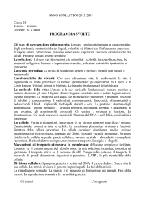 ANNO SCOLASTICO 2013-2014 Classe 2 I Materia : Scienze