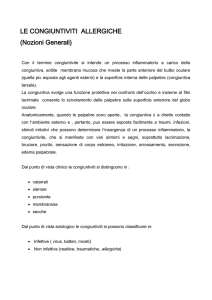 LE CONGIUNTIVITI ALLERGICHE (Nozioni Generali) Con il termine