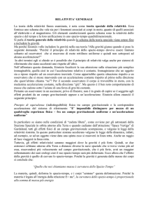 relativita` generale - Laboratorio di fisica