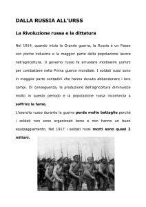 DALLA RUSSIA ALL`URSS La Rivoluzione russa e la dittatura Nel