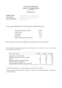 Esercitazione 1 - Dipartimento di Economia, Finanza e Statistica