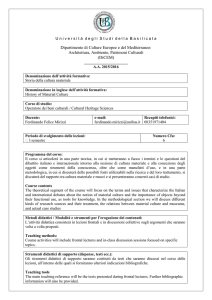 Storia della cultura materiale - DiCEM