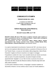 COMUNICATO STAMPA PRESENTAZIONE DEL LIBRO LA MOSCA