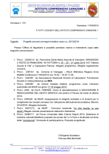Circolare n. 151 - Istituto Comprensivo Camaiore 1