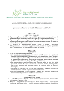 regolamento per la gestione delle sponsorizzazioni