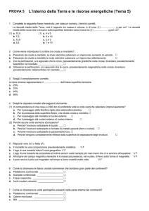 Prova 5 L`interno della Terra e le risorse energetiche (Tema 5) 1