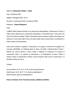 Mittente: Ambasciata d`Italia – Parigi Data: 20 febbraio 2006 Oggetto