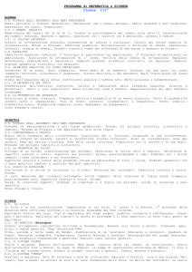 PROGRAMMA di MATEMATICA e SCIENZE